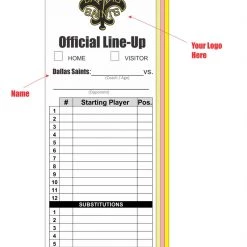 Texas Bat Company Custom Line Up Cards (12 Player - 5 Sub) Coaches Corner
