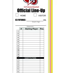 Texas Bat Company Custom Line Up Cards (13 Player - 10 Sub) Coaches Corner