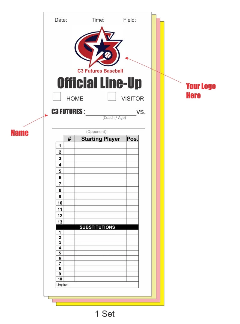 Texas Bat Company Custom Line Up Cards (13 Player - 10 Sub) Coaches Corner 1 Texas Bat Company Custom Line Up Cards (13 Player - 10 Sub) Coaches Corner